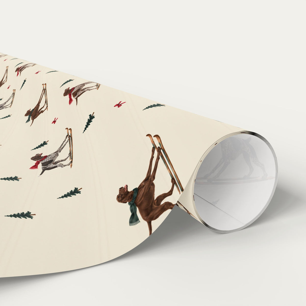German Shorthaired Pointer Christmas Skiing Wrapping Paper