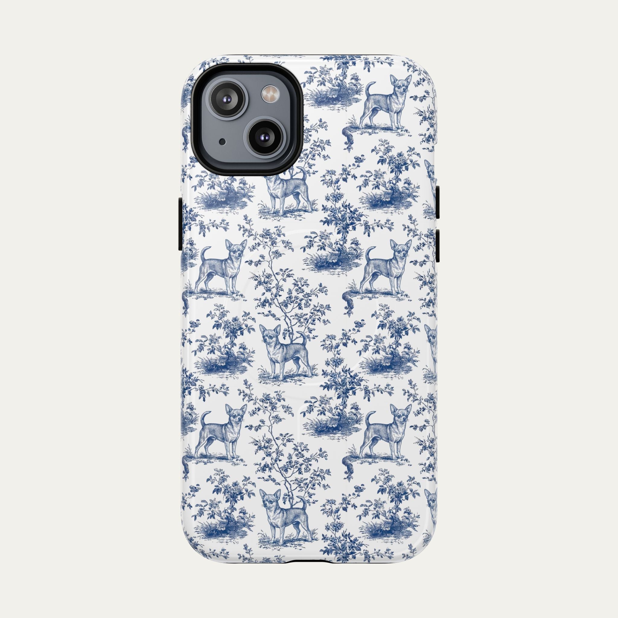 Chihuahua Shorthaired Blue Toile Phone case