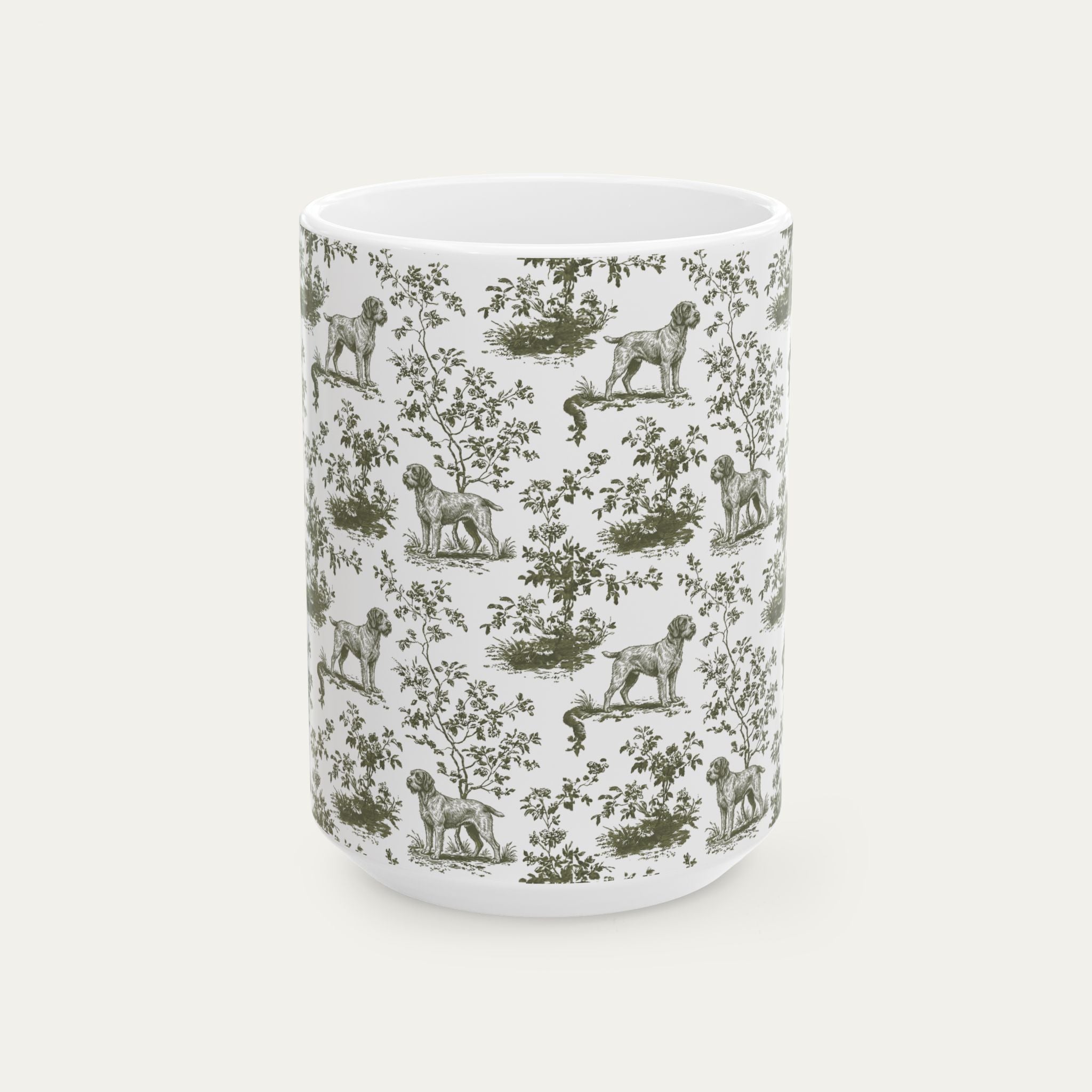 Wirehaired Pointing Griffon Sage Green Toile Mug