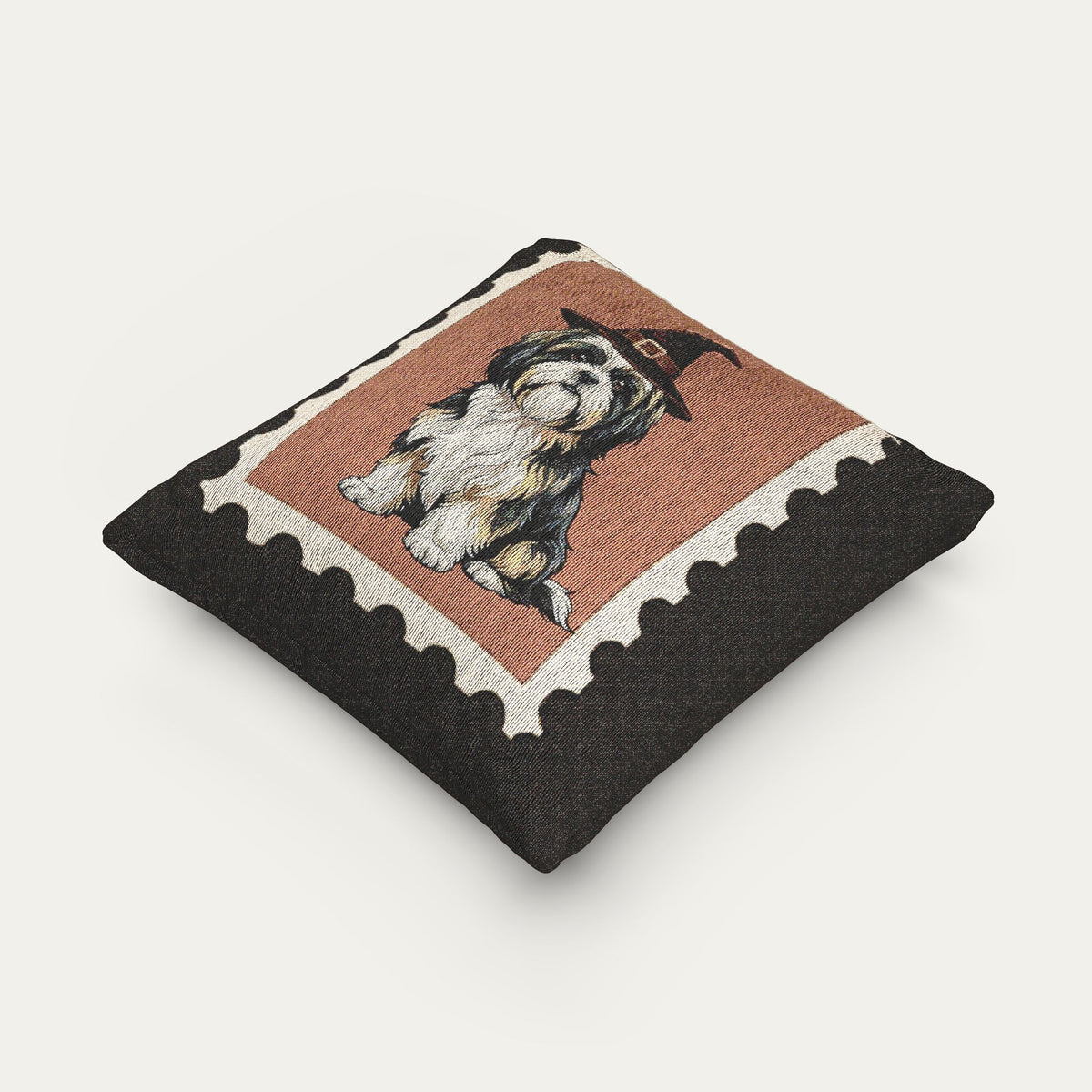 Shih Tzu Halloween Woven Pillow