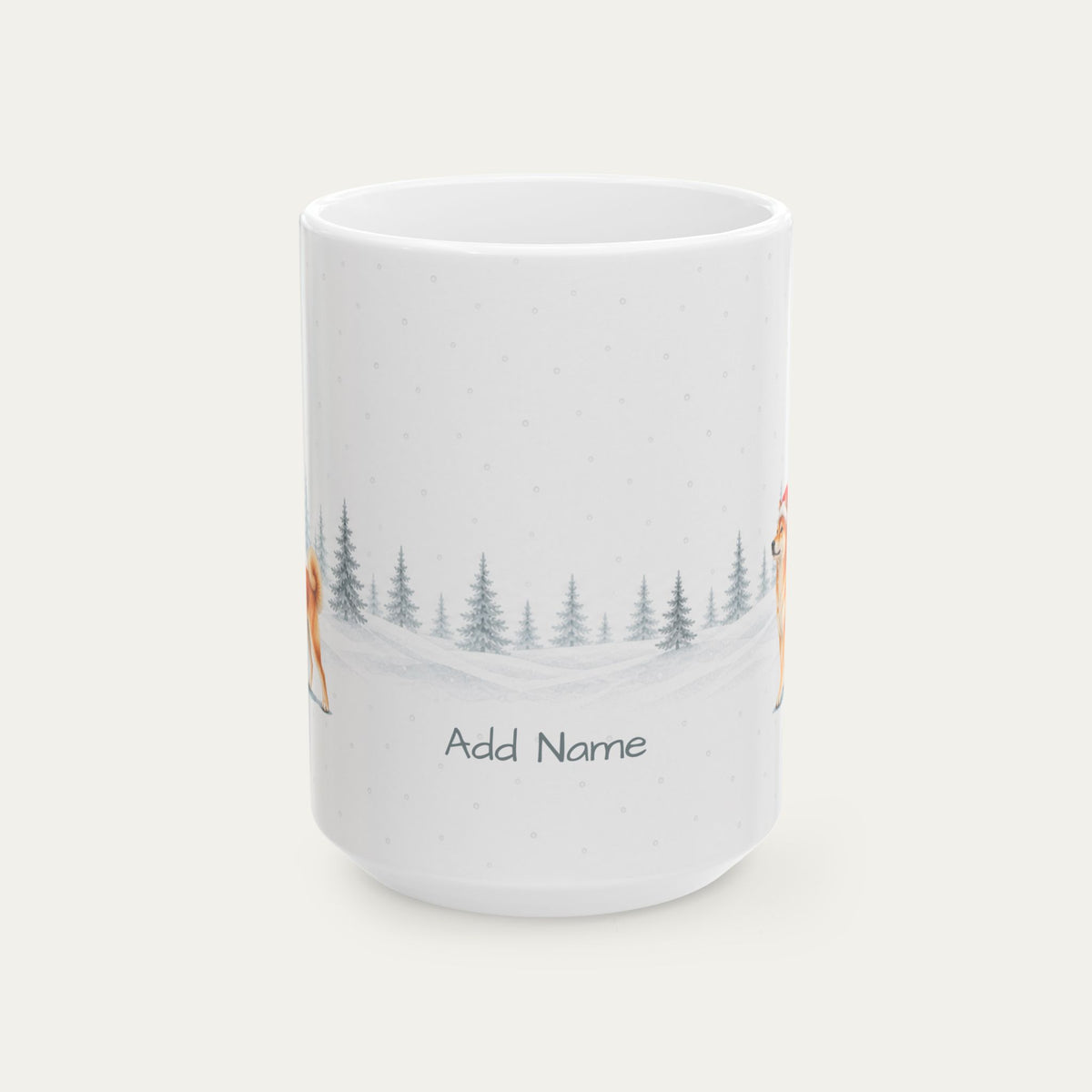 Custom Shiba Inu Red Christmas Santa Hat Mug