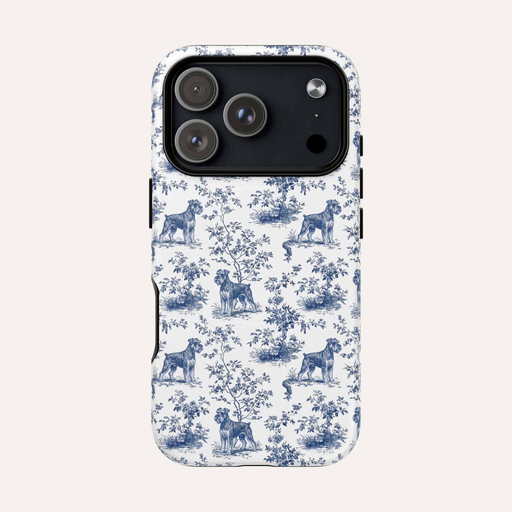 Schnauzer Blue Toile Phone case