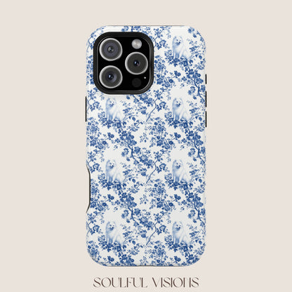 Samoyed Toile De Jouy Magnetic Phone Case