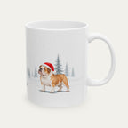 Custom English Bulldog Fawn and White  Christmas Santa Hat Mug
