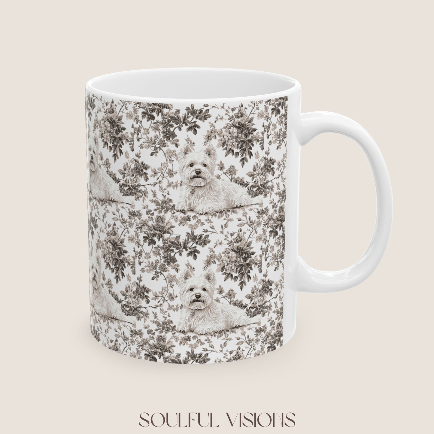 Westie Toile De Jouy Mug