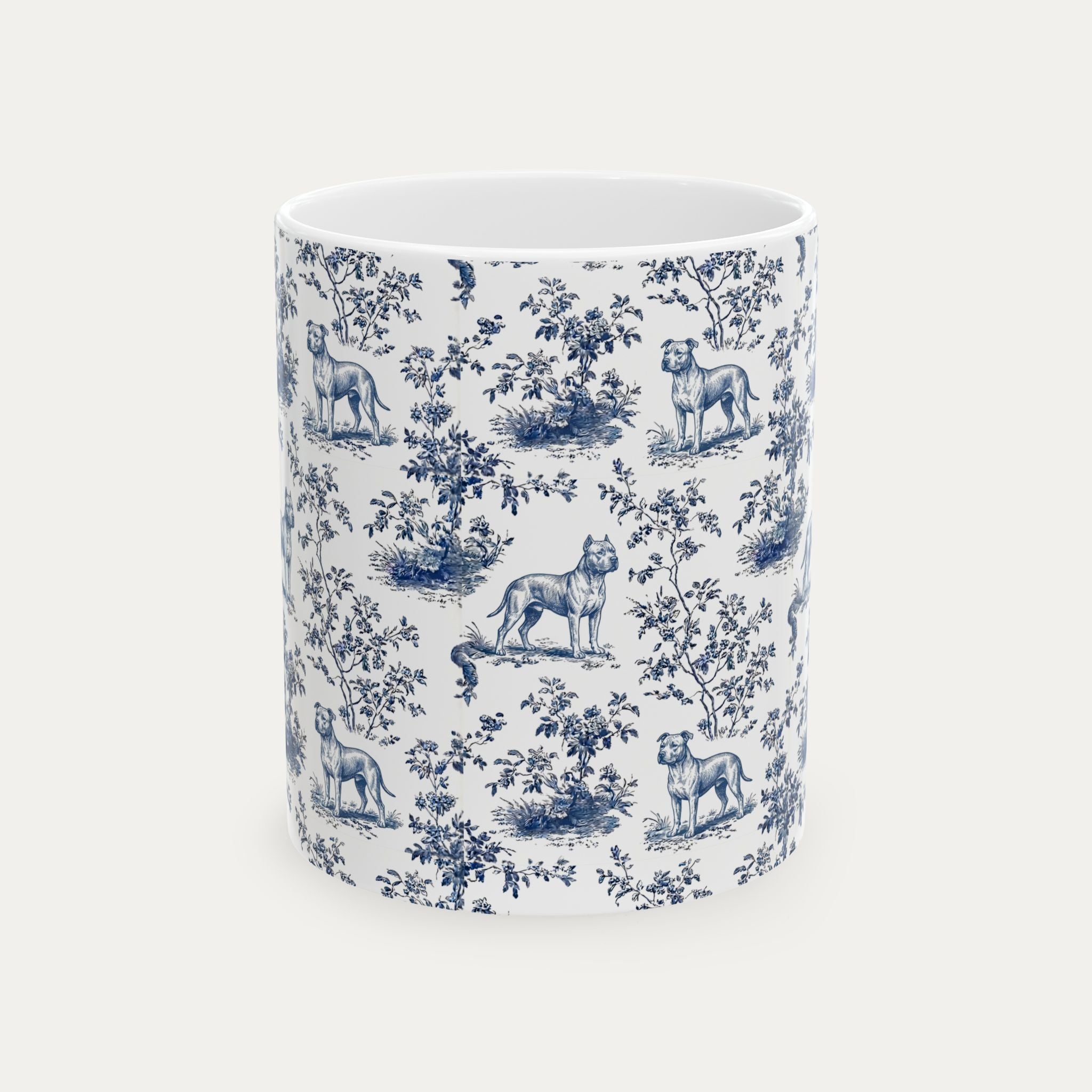 Pitbull Blue Toile Mug