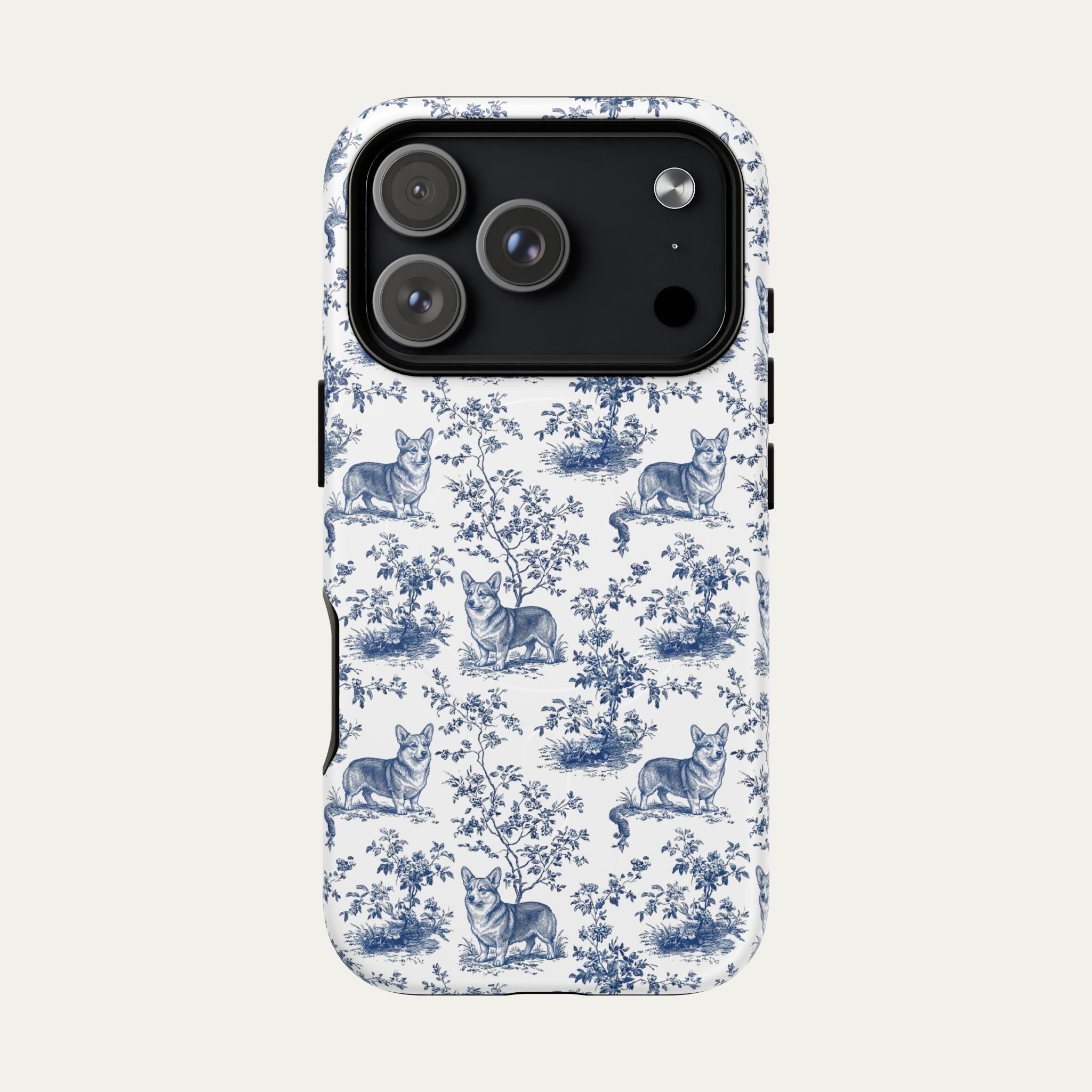 Corgi Blue Toile Phone case