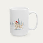 Custom Golden Retriver LIght Golden Christmas Santa Hat Mug