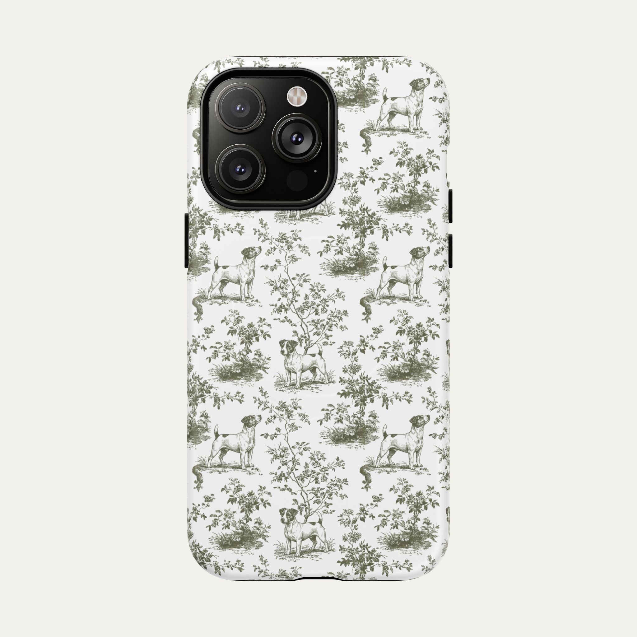 Jack Russell Terrier Sage Green Toile phone Case