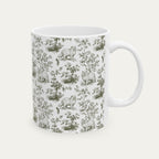 Persian Cat Sage Green Toile Mug