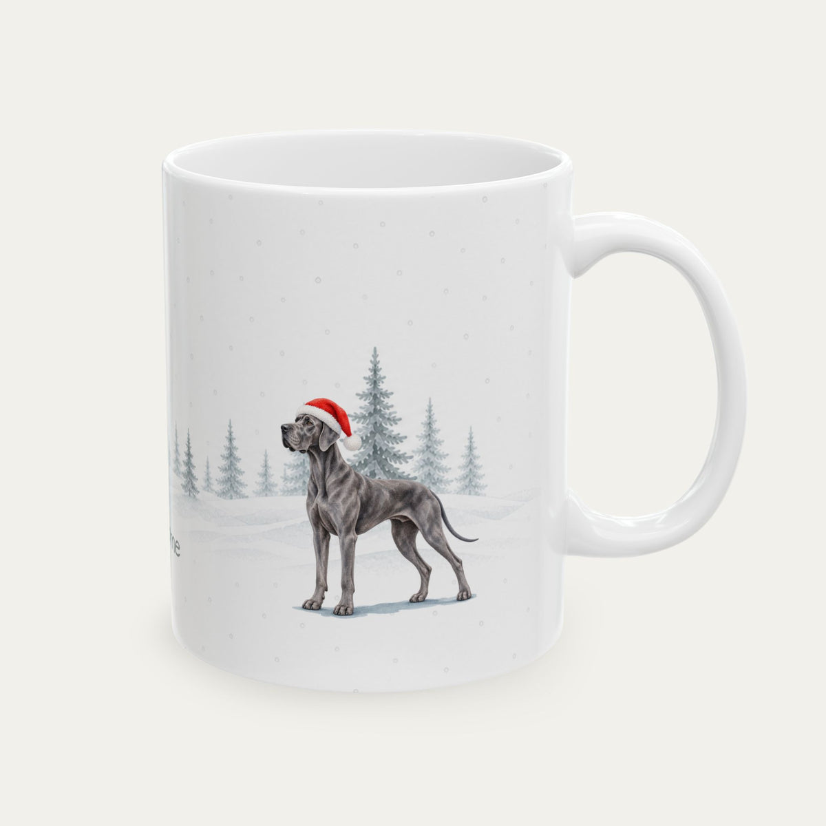 Custom Great Dane blue Christmas Santa Hat Mug