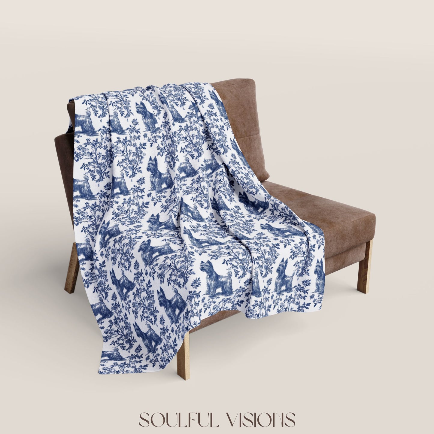 Scottish Terrier Toile French Toile De Jouy Blanket
