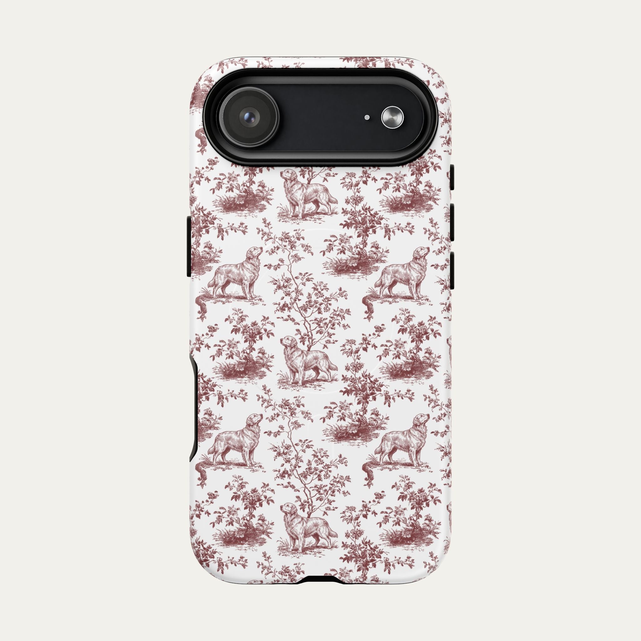 Golden Retriever Burgundy Toile phone Case