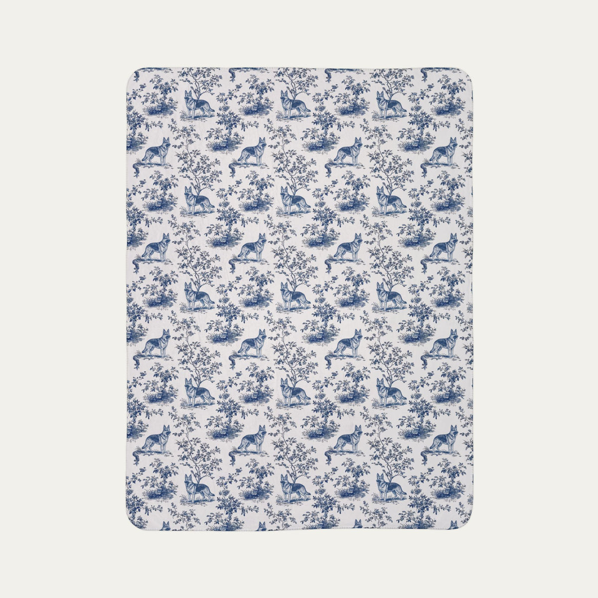 German Shepherd  Toile De Jouy Fleece Blanket