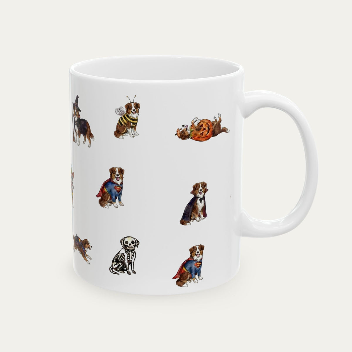 Australian shepherd Red tricolor Halloween mug