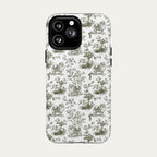 Pomeranian Sage Green Toile phone Case