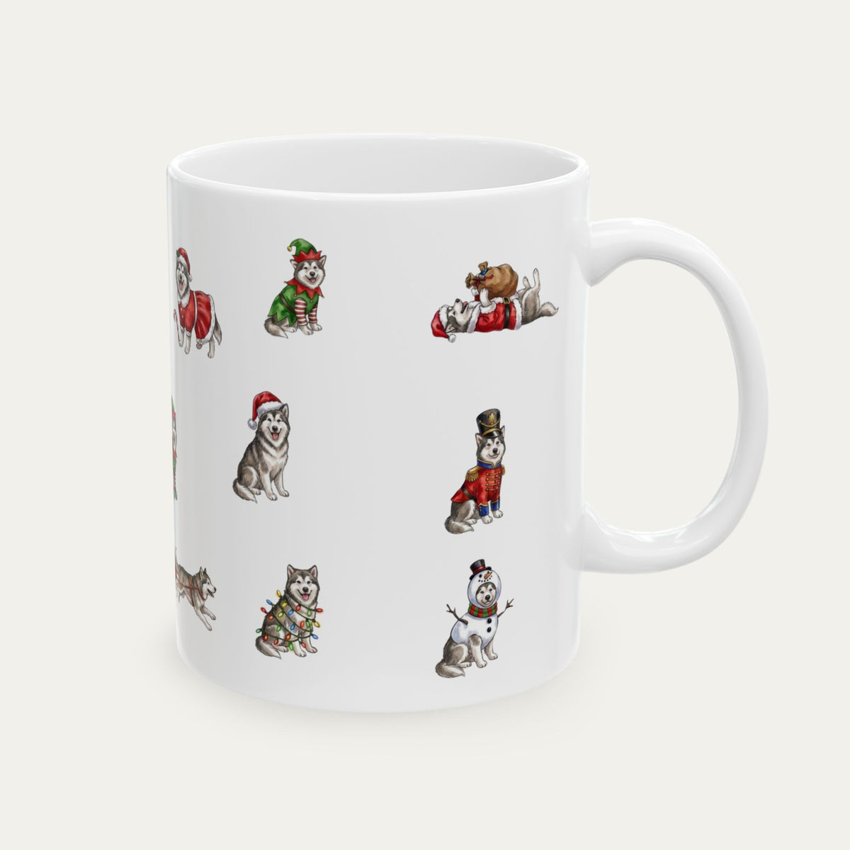 Alaskan Malamute Christmas Mug