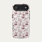 Greyhound Burgundy Toile phone Case