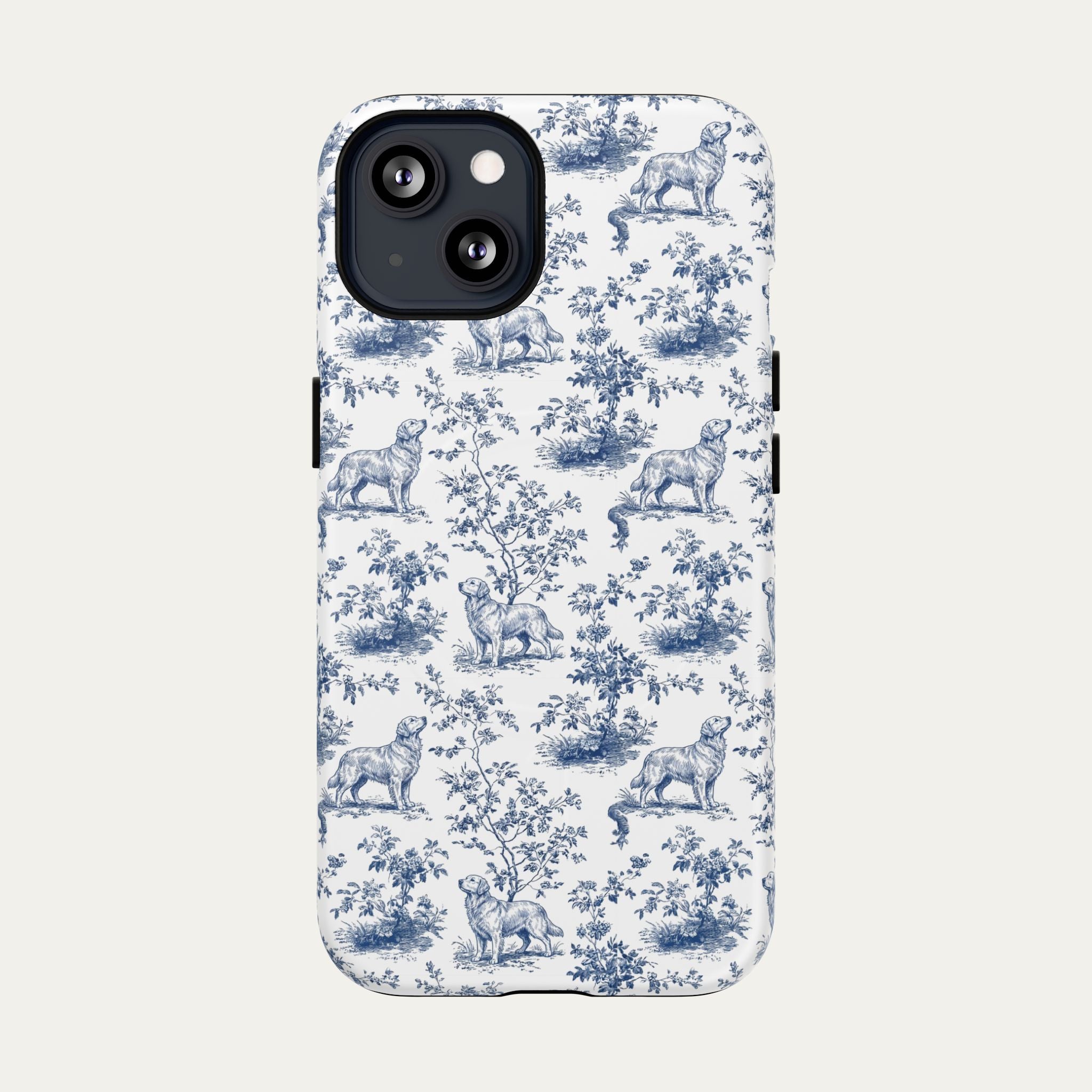 Golden Retriever Blue Toile Phone case