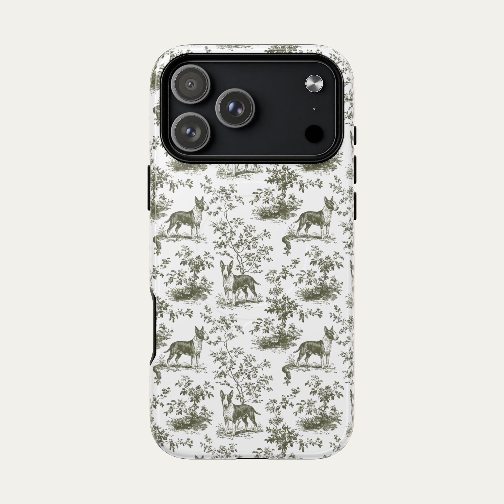 Bull Terrier Sage Green Toile phone Case