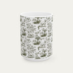 Sphynx Cat Sage Green Toile Mug