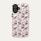 Cavalier Spaniel Burgundy Toile phone Case
