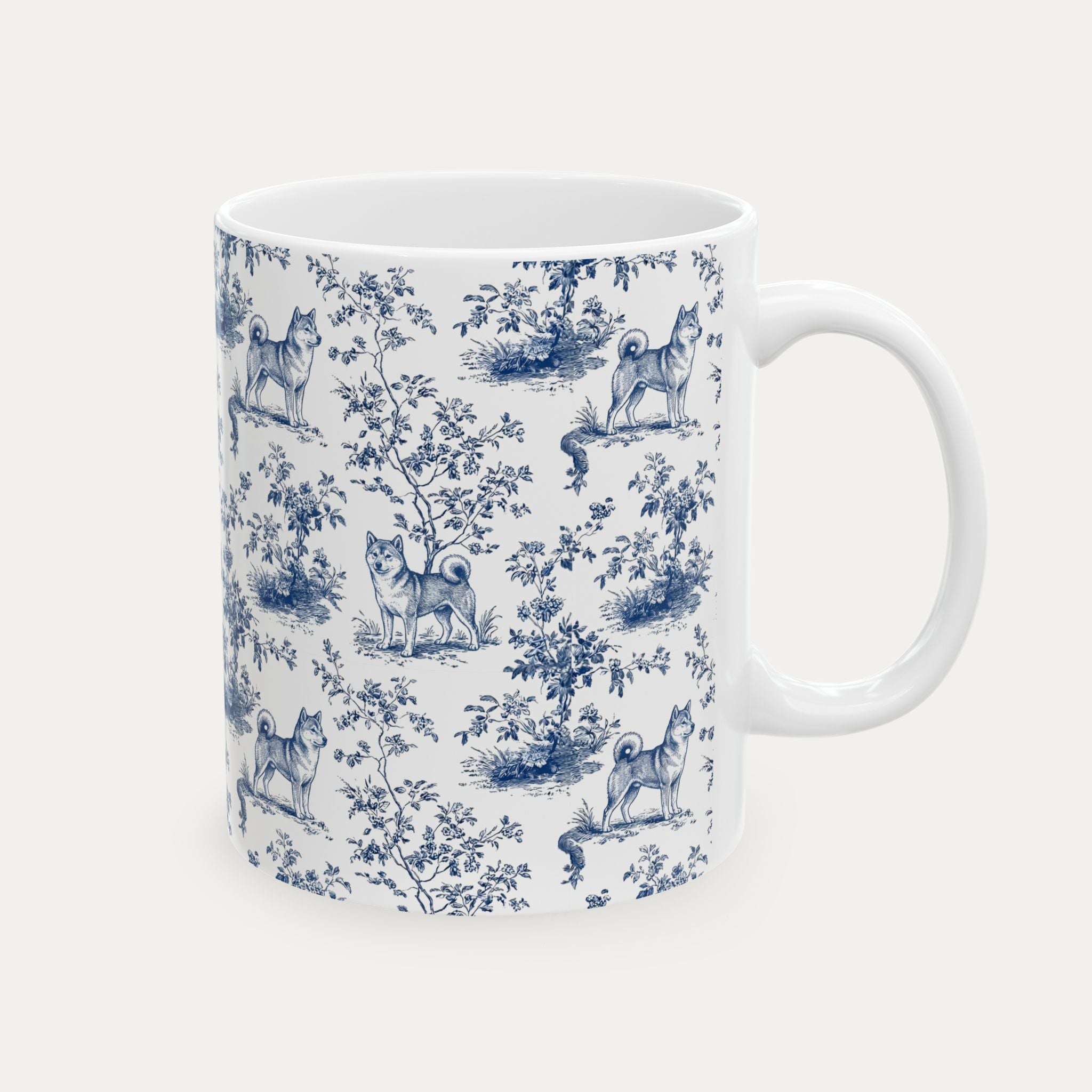 Shiba Inu Blue Toile Mug