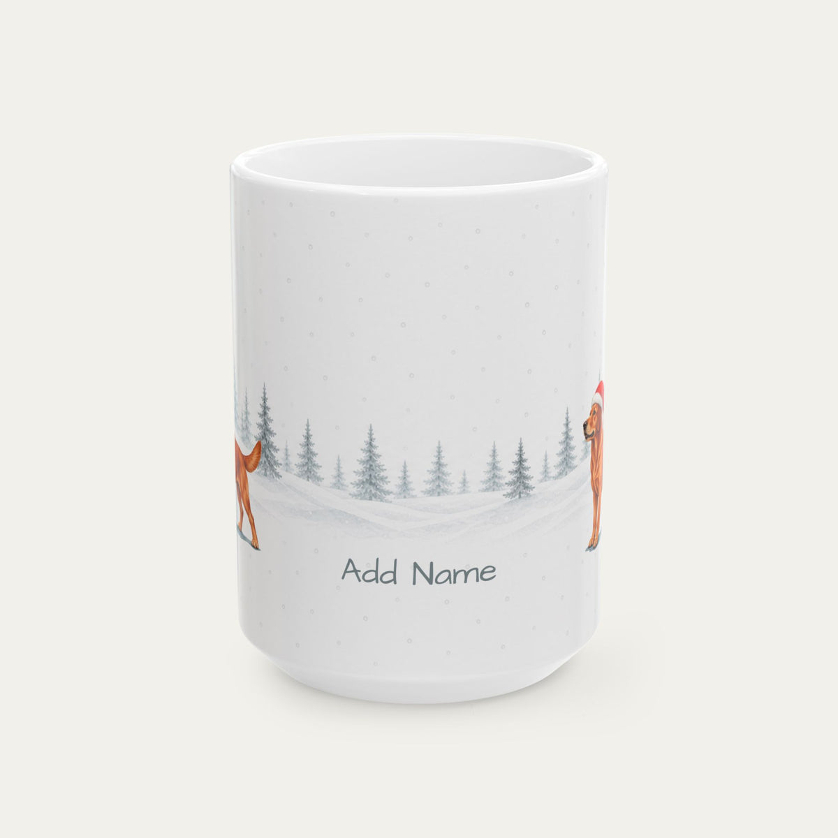 Custom Labrador Retriever Fox Red  Christmas Santa Hat Mug