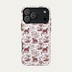Bernese Mountain Burgundy Toile phone Case