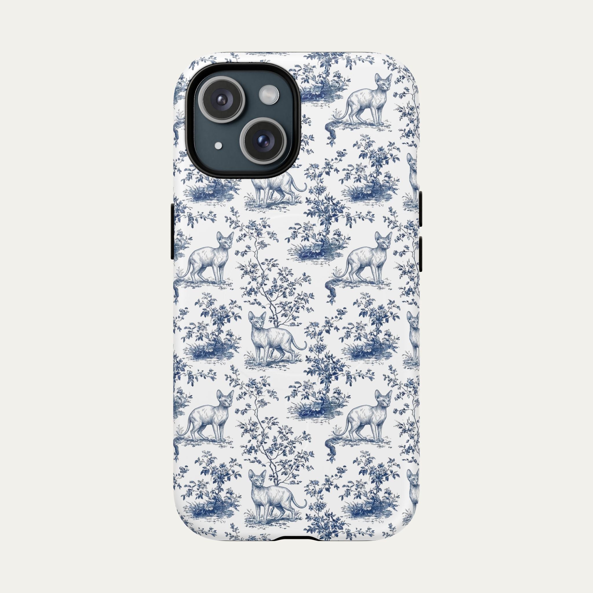 Sphynx Cat Blue Toile Phone case