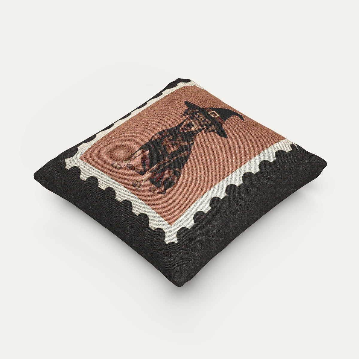 Doberman Brown and Tan Halloween Woven Pillow