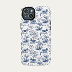 Basset Hound Blue Toile Phone case