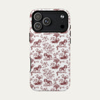 Cavalier Spaniel Burgundy Toile phone Case