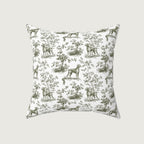 Weimaraner Sage Green French Toile Pillow