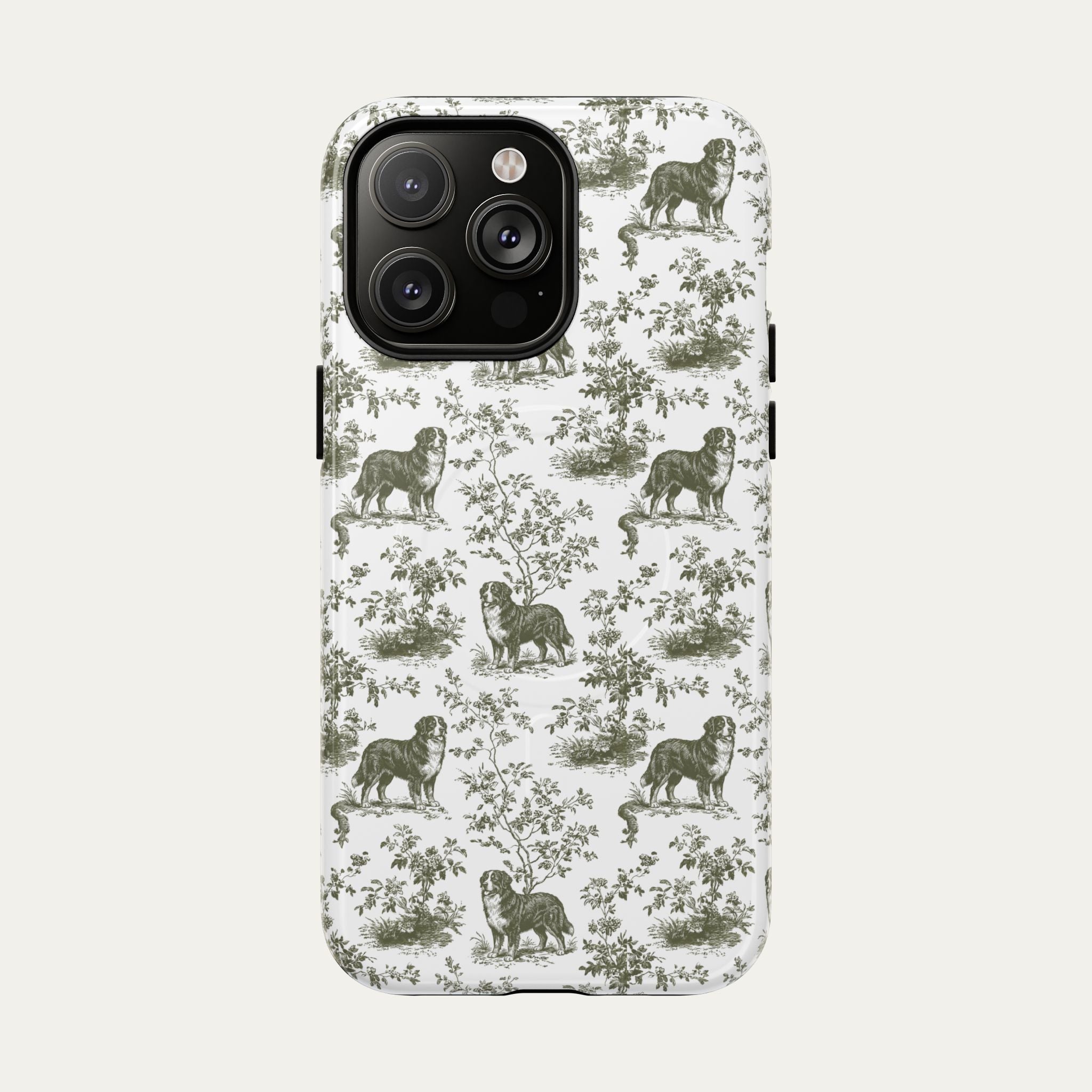 Bernese Mountain Sage Green Toile phone Case