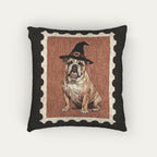 Bulldog Halloween Woven Pillow