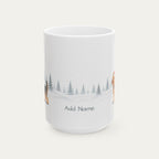 Custom Yorshire Terrier Steel Blue and Golden Tan Christmas Santa Hat Mug