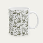 Doberman Sage Green Toile Mug