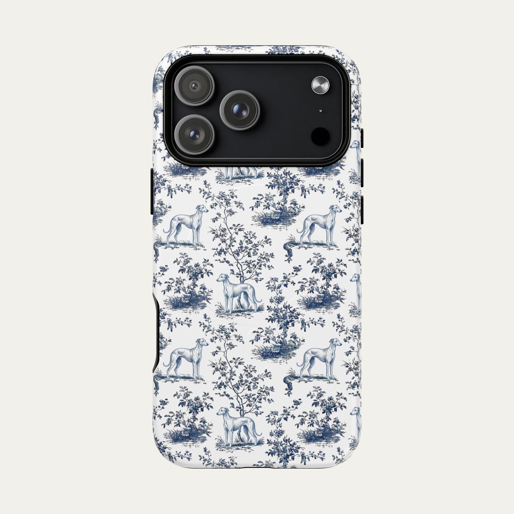 Dog Blue Toile Phone Case