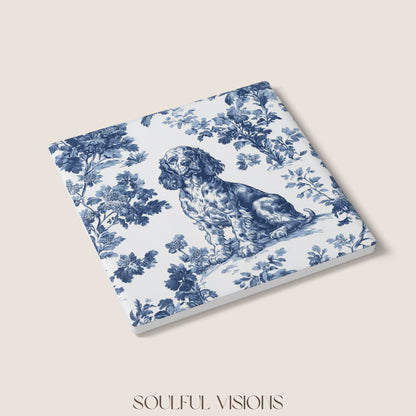 Boykin Spaniel Ceramic Coaster French Toile