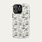 Pomeranian Sage Green Toile phone Case