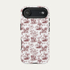 Havanese Burgundy Toile phone Case