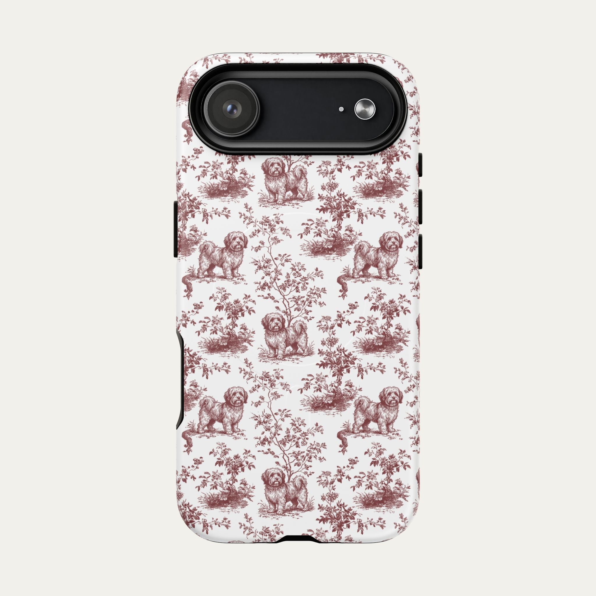 Havanese Burgundy Toile phone Case