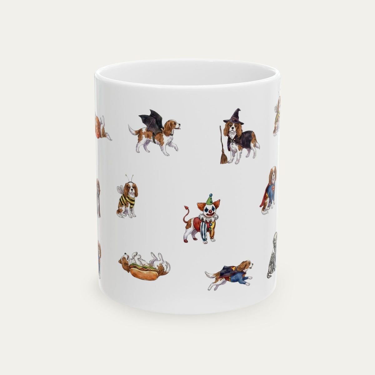 Cavalier Spaniel Brown and White Halloween mug