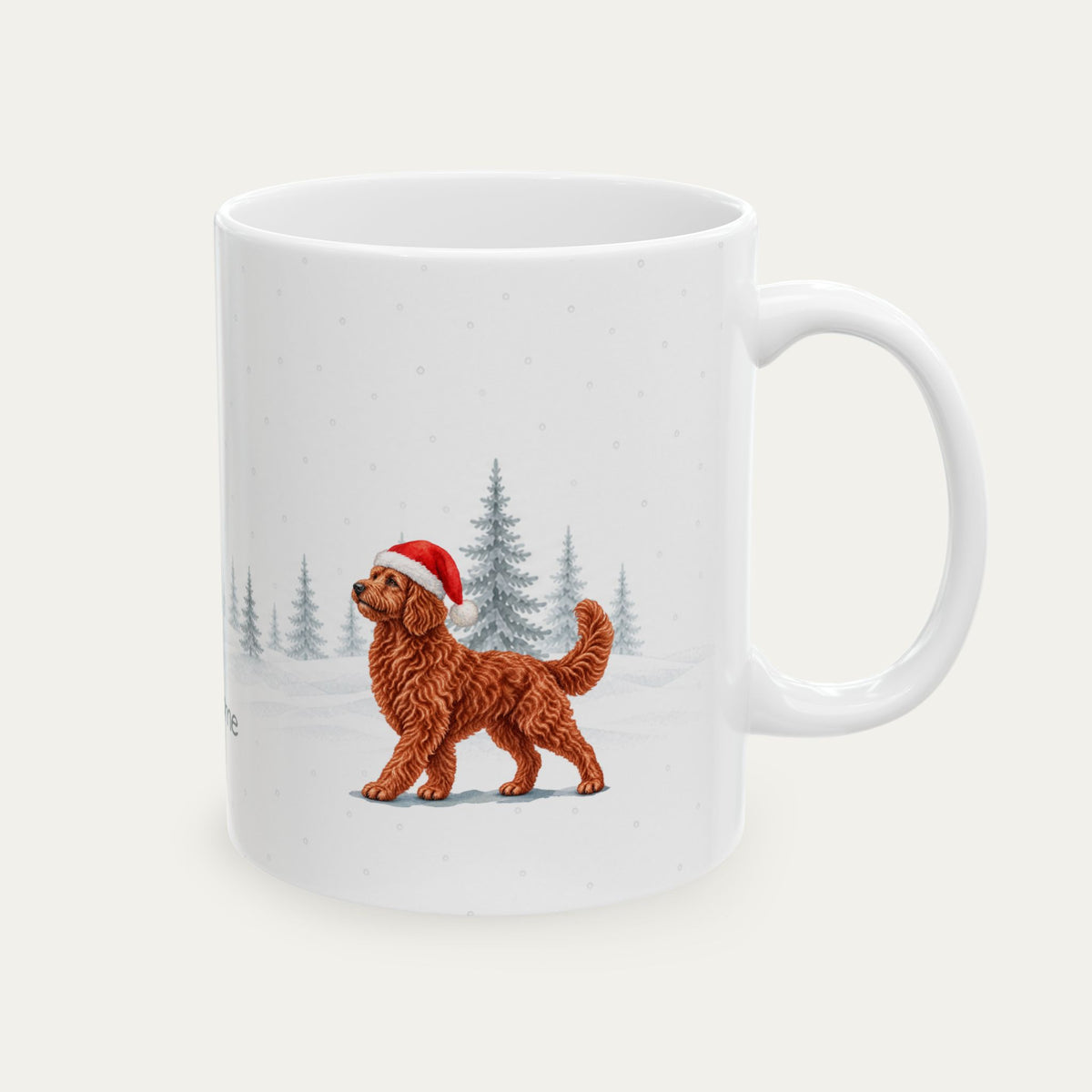 Custom Goldendoodle Red  Christmas Santa Hat Mug