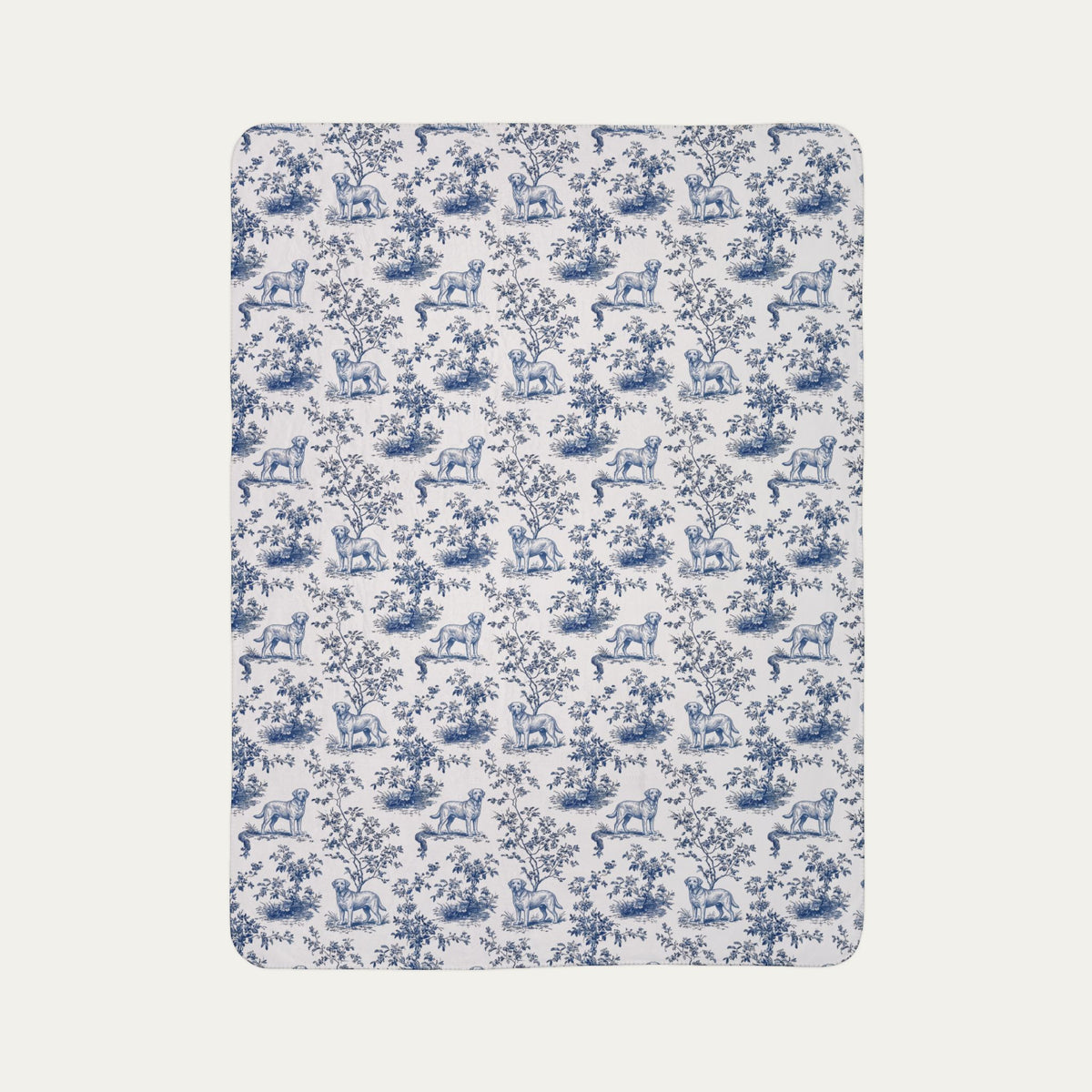 Labrador Retriever Toile De Jouy Fleece Blanket