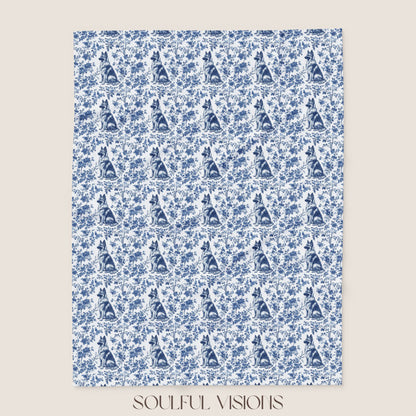 German Shepherd French Toile De Jouy Blanket