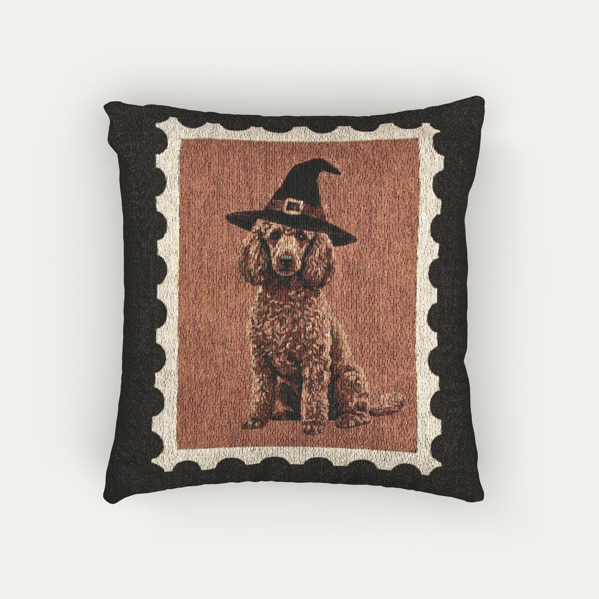 Poodle Halloween Woven Pillow
