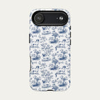 Pug Blue Toile Phone case