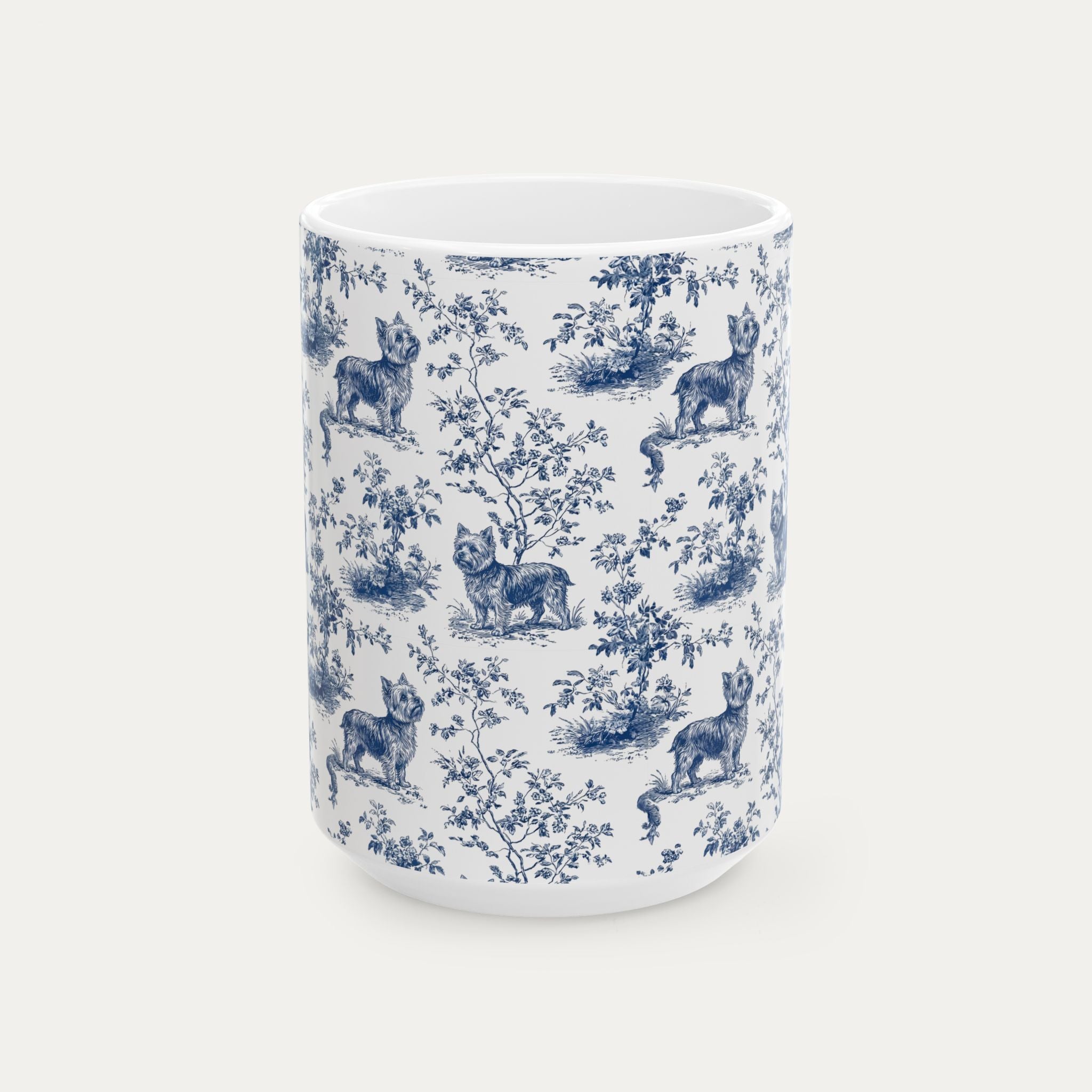 Yorkshire Terrier Blue Toile Mug